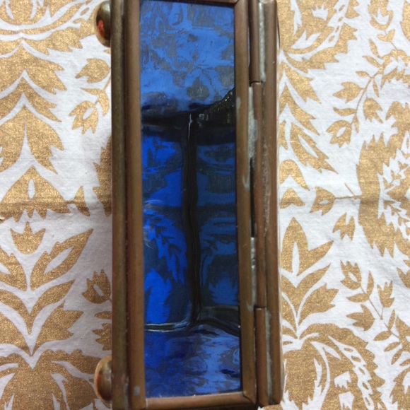 Vintage Via Vermont Guardian Angel Glass Brass Box - Picture 11 of 14